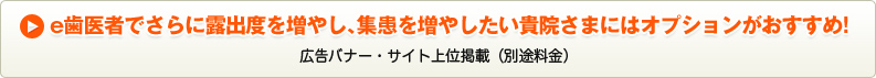 e歯医者でさらに露出度を増やし、集患を増やしたい貴院さまにはオプションがおすすめ！